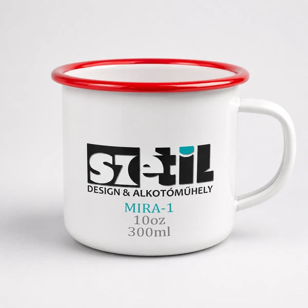 MIRA-1 Színes retró fém bögre 10oz 300ml