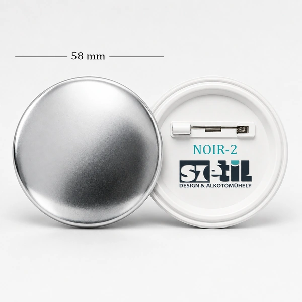 NOIR-2 Műanyag hátlapos kitűző 58mm